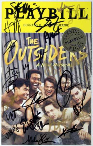 THE OUTSIDERS Broadway Cast Brody Grant Signed Opening Night Playbill
