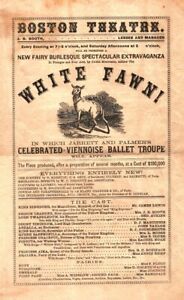 *WHITE FAWN 1868 BALLET SPECTACULAR PROGRAM MR & MRS JUNIUS BRUTUS BOOTH*