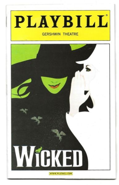 Wicked Broadway Playbill, Opening Night, Kristin Chenoweth, Idina Menzel