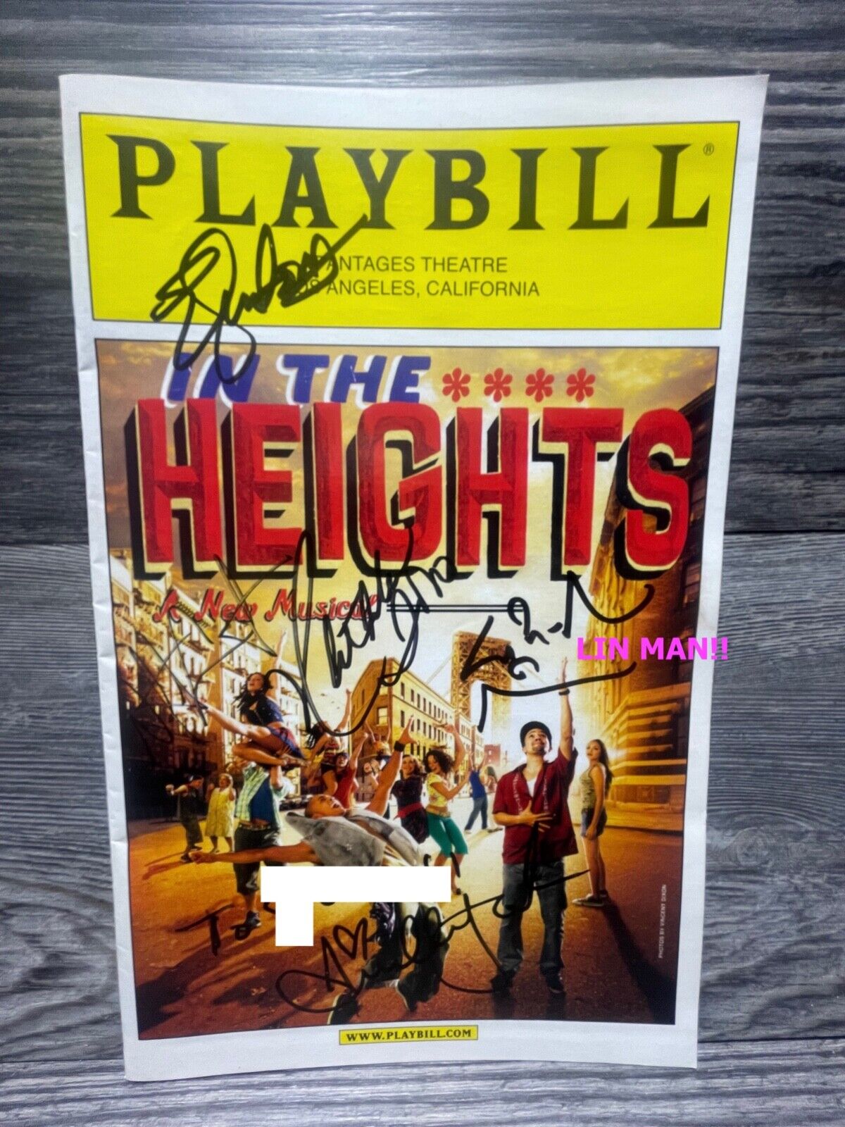 IN THE HEIGHTS, JULY 2010. BROADWAY PLAYBILL. LIN-MANUEL SIGNED, PANTAGES, L.A