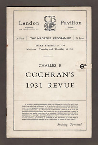 Noel Coward "COCHRAN'S 1931 REVUE" Irving Berlin / Bobby Clark / London Program