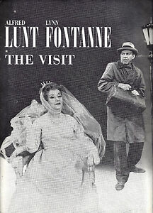 Alfred Lunt "THE VISIT" Lynn Fontanne / Thomas Gomez 1958 Souvenir Program