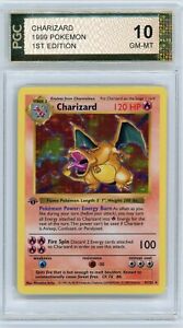 1999 Pokemon Base Set 1st Edition Shadowless Holo Charizard #4 PGC 10
