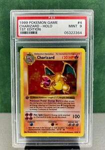 Pokémon Charizard 4/102 Base Set 1st Edition Shadowless Holo Rare PSA 9 Mint