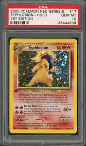 Pokemon PSA 10 Gem Mint 1st Ed. Neo Genesis RED DOT ERROR Typhlosion 17/111 (JC)