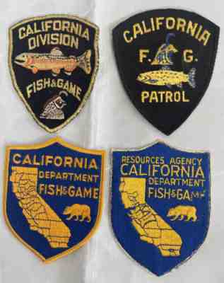 4 Lot CALIFORNIA Division Department Fish & Game Patrol POLICE PATCH Resources