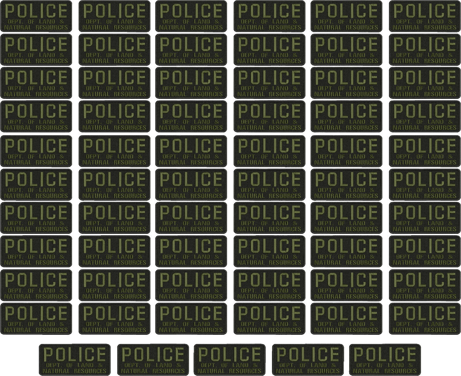 POLICE DEPT. OF L & N R 130+130 EMB PATCH 4X10 & 2x5 hook on back od on black