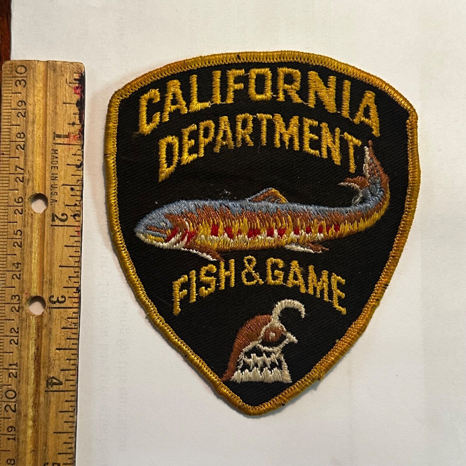 Vintage Colorful California Department Fish & Game Shoulder Patch / CA Warden