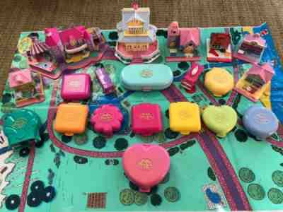 Huge Vintage Bluebird Polly Pocket lot - 20 compacts / buildings, many complete!