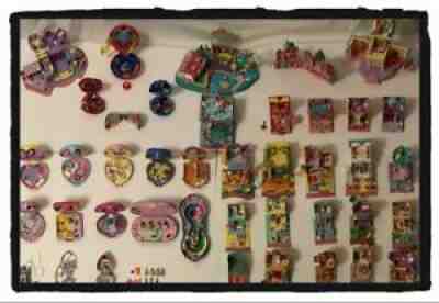 Polly Pocket Bluebird HUGE LOT Houses Compacts People Animals 40 sets 1989-96