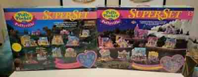 Complete 2 set Polly Pocket Pollyville 1995 SuperSets Sealed EXTREMELY RARE