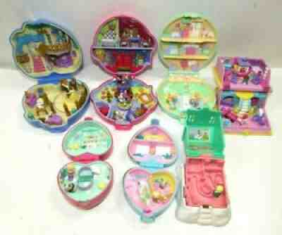 Lot of Polly Pocket Compacts and Disney Bluebird Pocket Cases With Figures
