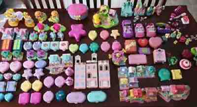 Vintage huge lot Bluebird Polly Pocket 127 dolls accs houses friends 1980s-1990s