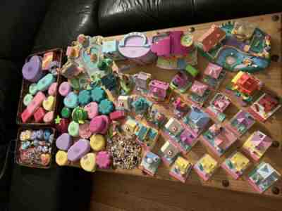 HUGE LOT Vintage Polly Pocket Bluebird Compacts Houses Dolls & Accessories