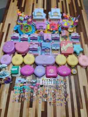 HUGE MASSIVE Vintage Bluebird Polly Pocket Lot - Compacts - Houses - Dolls -...