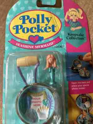 Vintage 1993 Polly Pocket Seashine Mermaid Locket, unopened ORIGINAL Box
