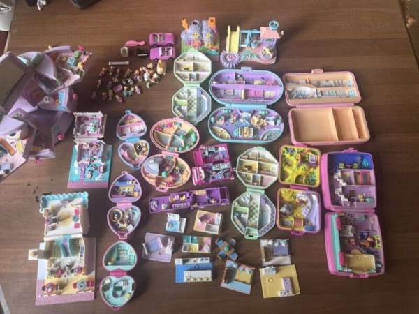 polly pocket Pollyville vintage lot Dolls Stable Kitties Pandas 1980’s + More
