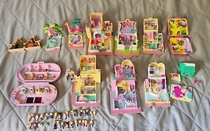 MONSTER Vintage Polly Pocket Lot 30+ Figures 10 Playsets Plus Extras Bluebird