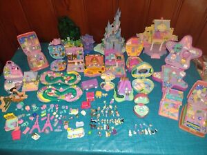 Vintage Polly Pocket Doll HUGE Toy Lot Bluebird With Figures & accessories. 90's