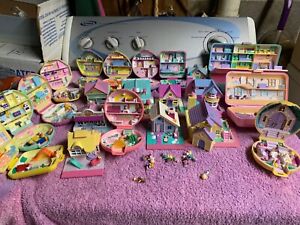 HUGE MASSIVE Vintage Bluebird Polly Pocket Lot - Compacts - Houses - Dolls -...