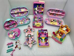 Lot Vintage Polly Pocket Bluebird Lot Stampin Lighted Complete sets Rare + extra