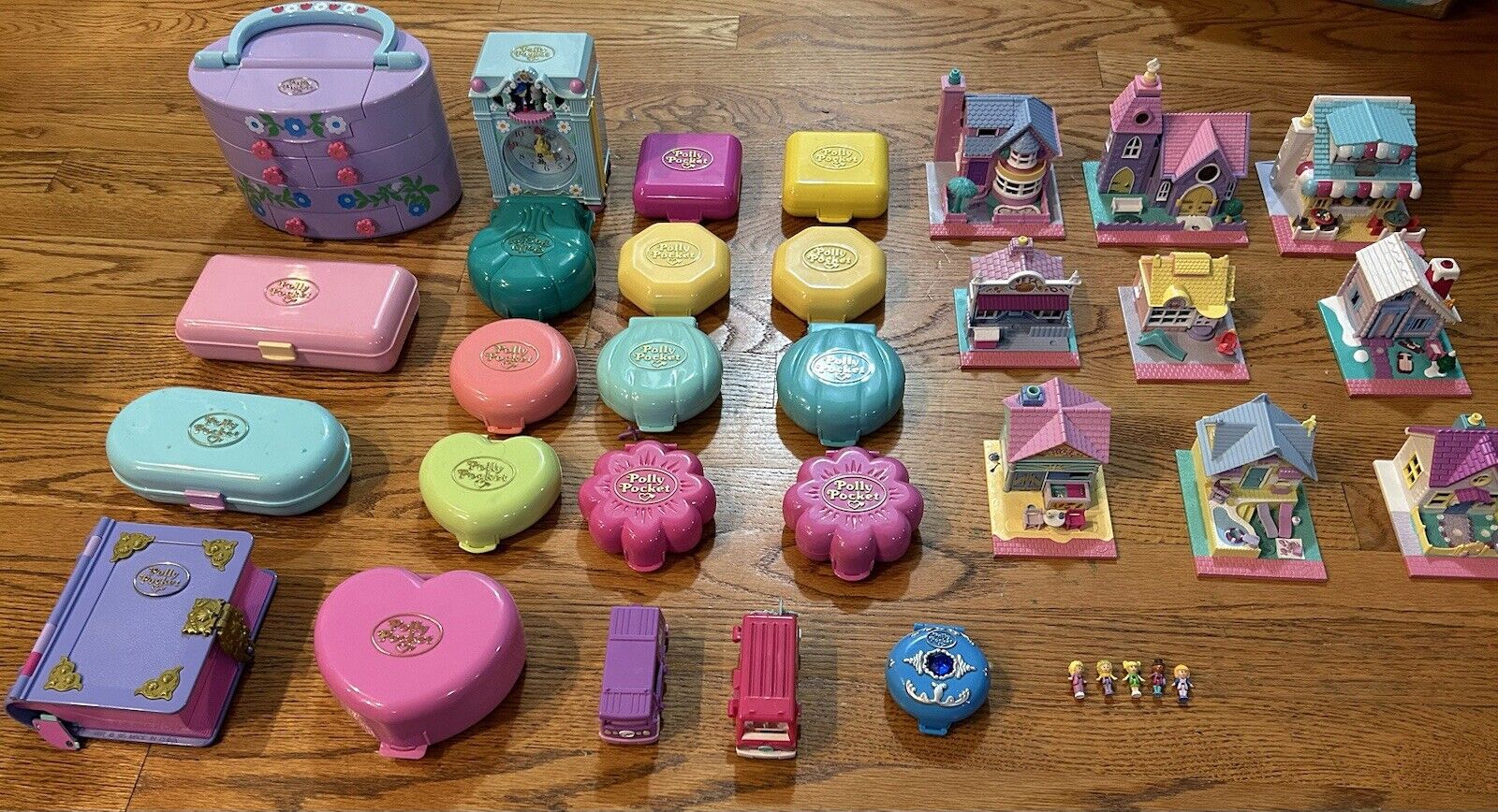 ? vintage ? polly pocket bluebird huge lot 29 sets 80’s 90’s jewelry box clock