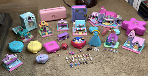 Vintage Polly Pocket Bluebird RARE Lot 34 Dolls Compact Teepee Cinderella Mickey