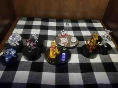 SWAROVSKI DISNEY WINNIE THE POOH 10 PC COLOR SET NEW & CLEAR SET USED,