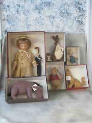 R. John Wright Christopher Robin II 1987 w/ Pooh Piglet Tigger Eeyore Kanga NRFB