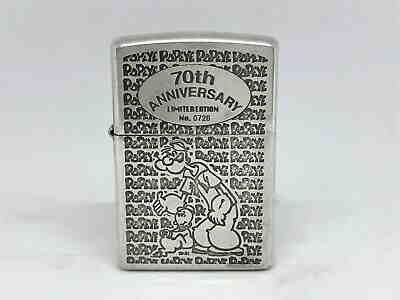 ZIPPO 1998 POPEYE 70th Anniversary Limited Edition Etched Lighter Silver No.0726