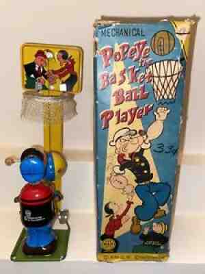 MECHANICAL POPEYE BASKETBALL PLAYER MINT IN ORIGINAL BOX BY LINEMAR PRICE DROP