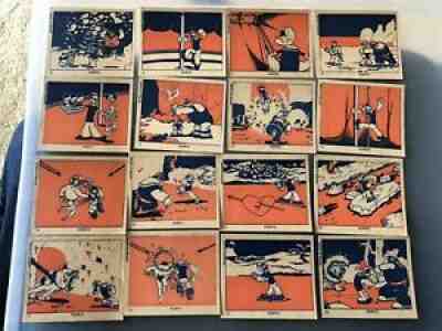 POPEYE KLENE'S BUBBLE GUMÂ  COLLECTORS CARDS 31/40 Known AMSTERDAM 1950â??s Rare