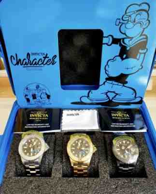 New! Invicta Men's Popeye 3 Watch Gift Set Limited Edition W/ Carrying Dive Case