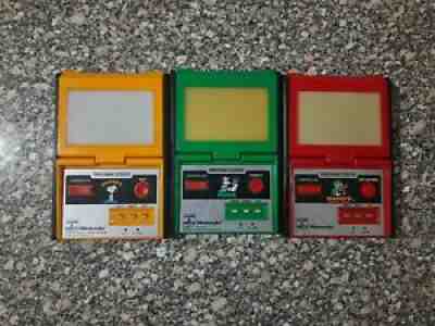 lot of 3 game and watch Panorama ( Snoopy - Mario's - Popeye