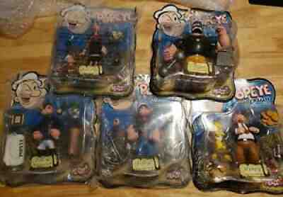 MEZCO Popeye The Sailorman Wimpy Bluto Olive Oyl 2001 Complete 1st Set 5 (NIB)