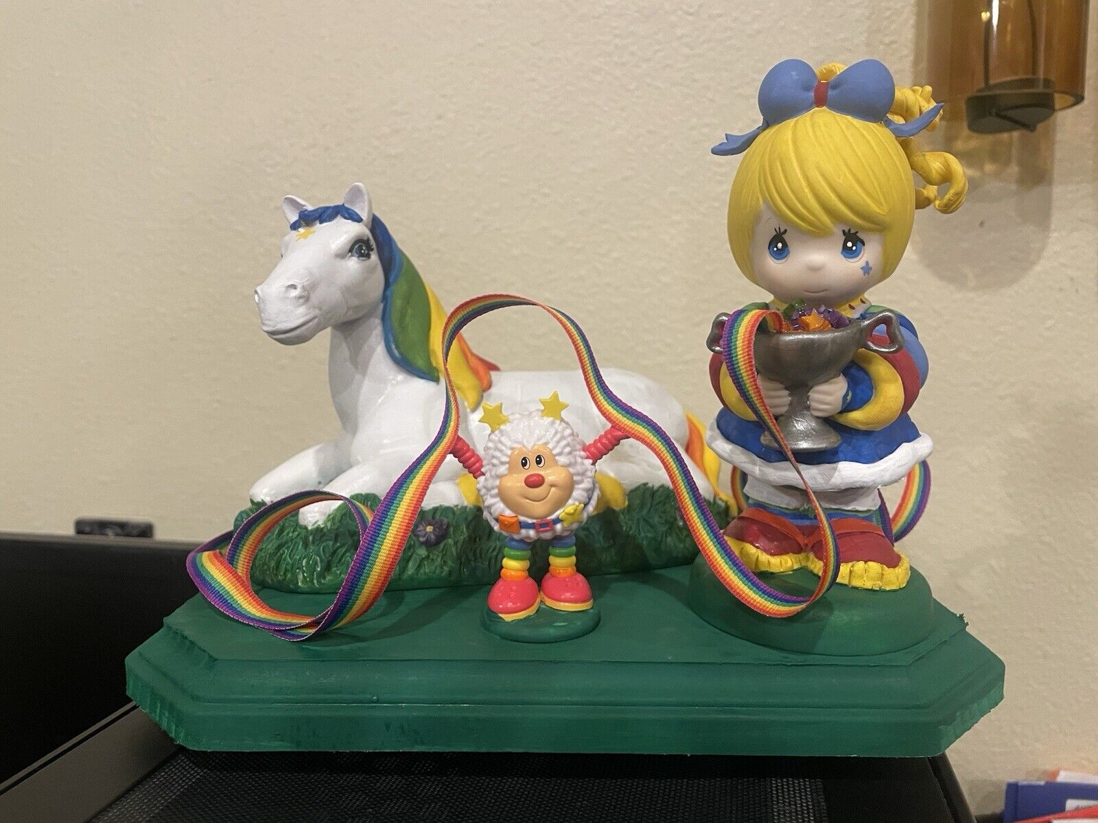 Rainbow Brite Altered Precious Moment Fan Art Handmade Sculpture OOAK Statue