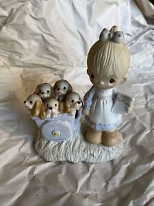 Retired Precious Moments  God Loves a Cheerful Giver Puppies