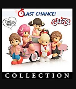 Rare Hamilton Coll. GREASE movie Pink  ladies figurines & Car! Precious Moments!