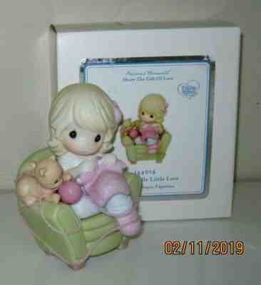 Precious Moments We All Needle Little Love Girl with Cat Porcelain Figurine  New