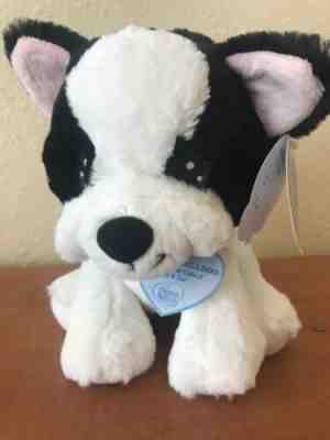 Precious Moments French Bulldog Black & White Plush Stuffed Animal By Aurora NWT