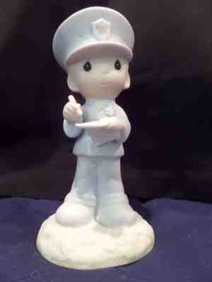 PRECIOUS MOMENTS Police Man Figurine, It Is Better To Give Than To Receive12297