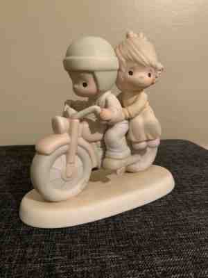 Precious Moments **HUGE** Harley Couple On Motorcycle-Bon Voyage, 1989