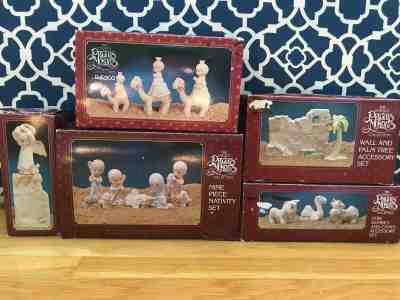 Enesco Precious Moments Complete Miniature Pewter Nativity Set *NRFB* + Angel