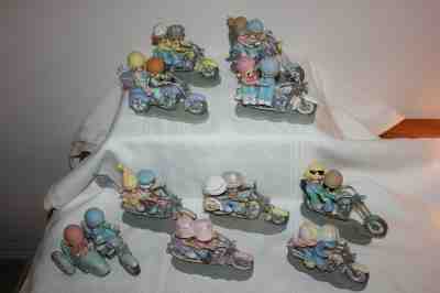 Set of 10 Precious Moments Motorcycle Two for the Road Collection LE - EUC