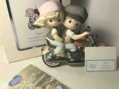 RARE PRECIOUS MOMENTS - OUR LOVE IS A JOURNEY Motorcycle Couple Love- VALENTINES