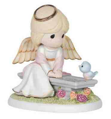 @ New PRECIOUS MOMENTS Porcelain Figurine COMFORTING ANGEL Bluebird Sympathy