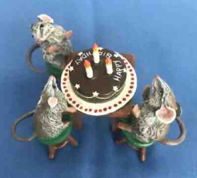 Rats Happy Birthday Bronze Figurine