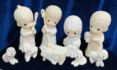 Large PRECIOUS MOMENTS Come Let Us Adore Him 104523 9â? NATIVITY DEALER SET