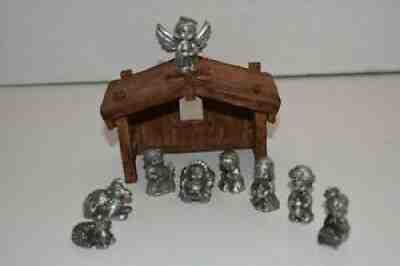 precious moments miniature pewter nativity set