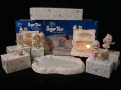 Precious Moments-Sugar Town-Skating Pond 7 Piece Set-$275V